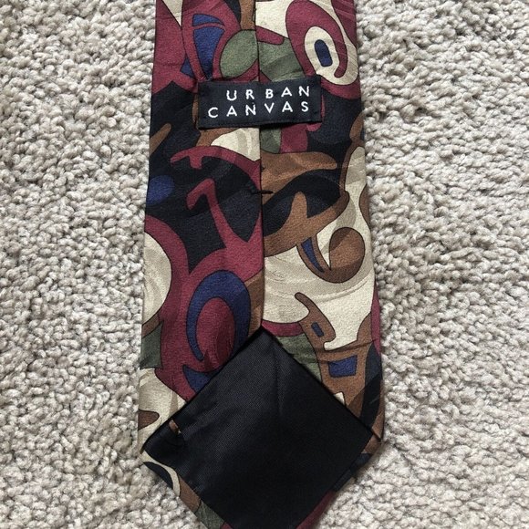 Urban Canvas MEN'S SILK Neck TIE BROWN BURGUNDY GREEN BLUE Brown 4 X 57 - Picture 3 of 9